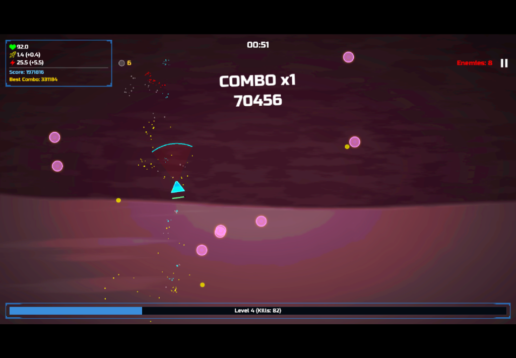 Geometry Ronin gameplay showing combo system and enemies